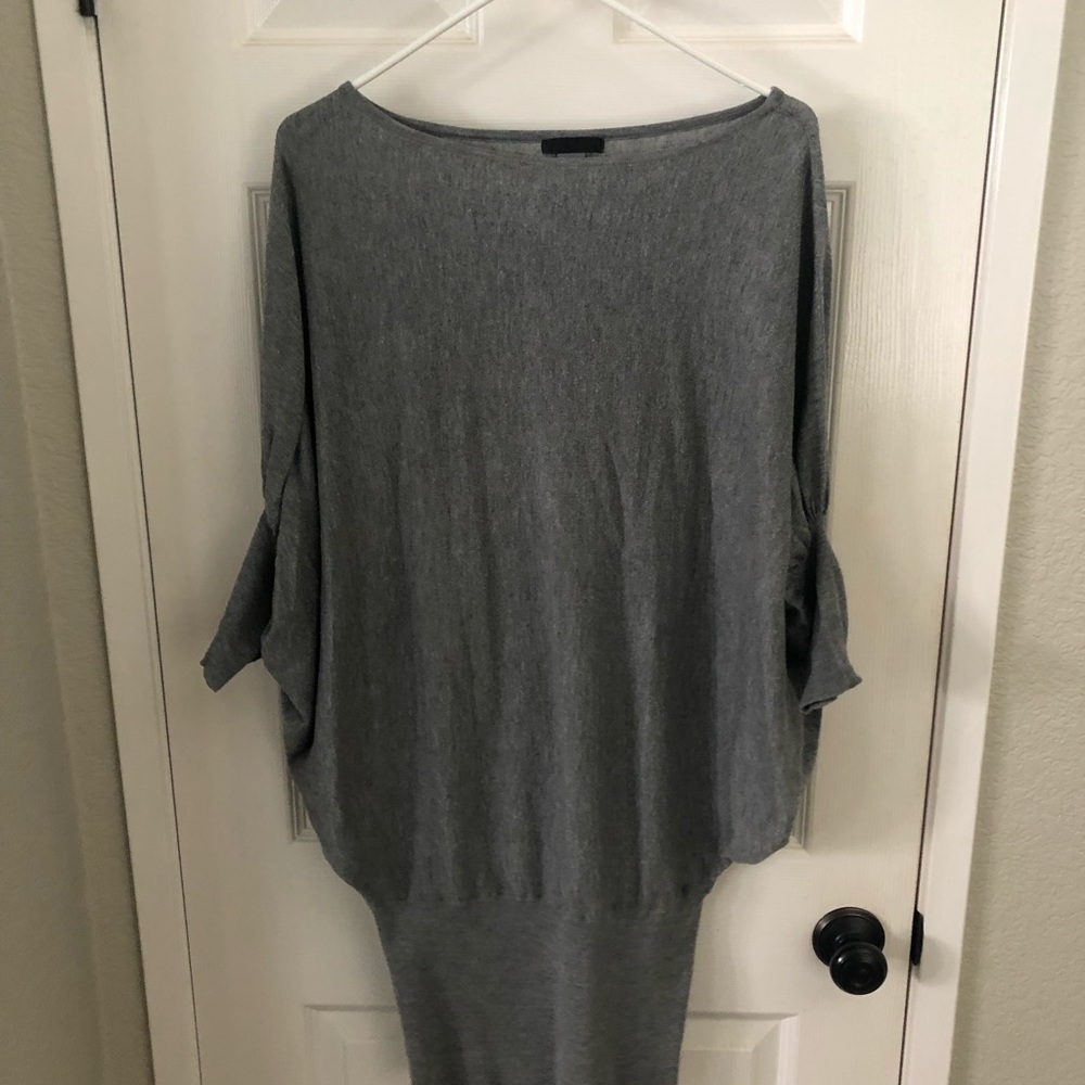 Gray Scoop Neck Sweater